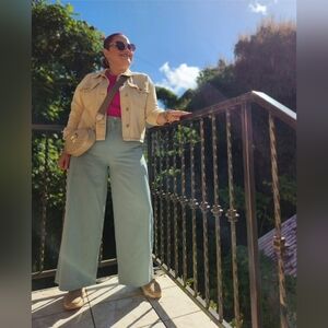 Stylish Blue Wide-Leg Pants